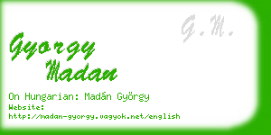 gyorgy madan business card